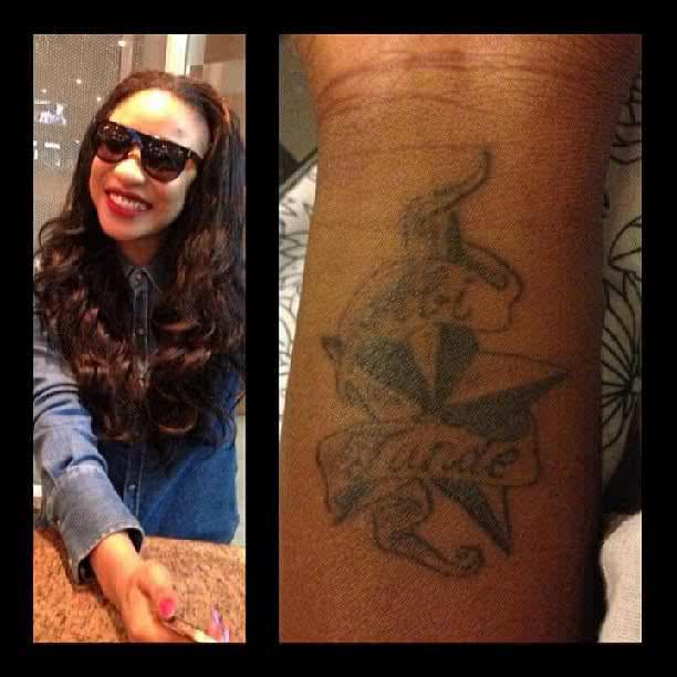 Image result for tonto dikeh and her tattoos